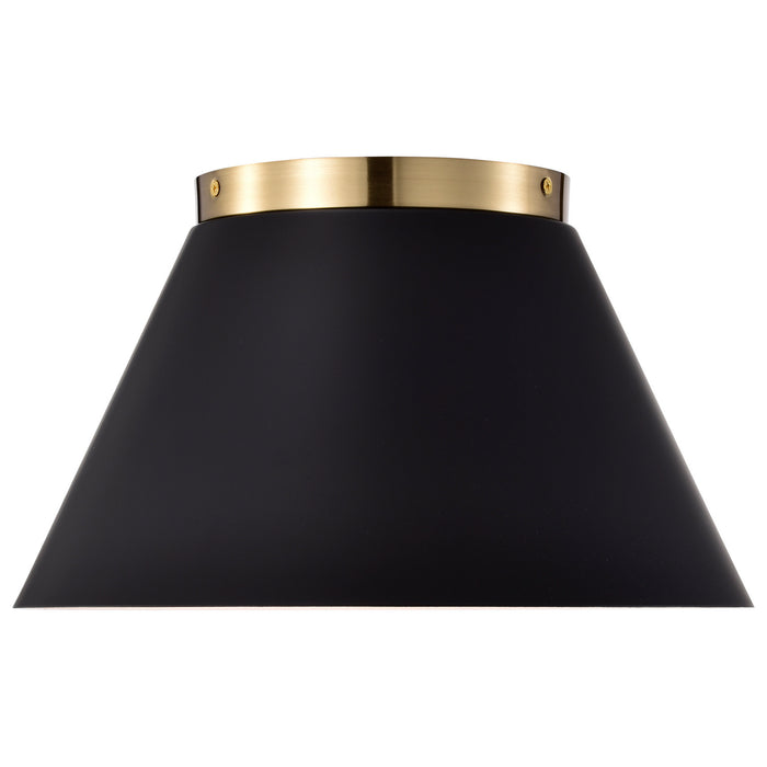 Myhouse Lighting Nuvo Lighting - 60-7417 - Three Light Flush Mount - Dover - Black / Vintage Brass