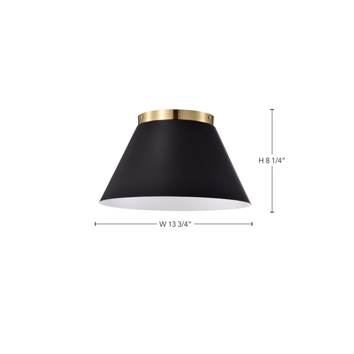 Myhouse Lighting Nuvo Lighting - 60-7417 - Three Light Flush Mount - Dover - Black / Vintage Brass