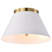 Myhouse Lighting Nuvo Lighting - 60-7418 - Three Light Flush Mount - Dover - White / Vintage Brass