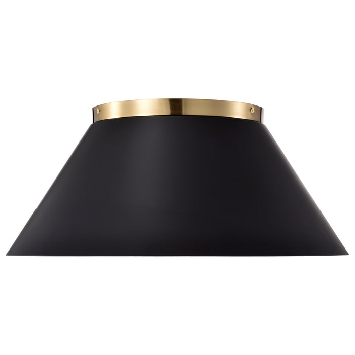 Myhouse Lighting Nuvo Lighting - 60-7420 - Three Light Flush Mount - Dover - Black / Vintage Brass