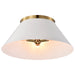 Myhouse Lighting Nuvo Lighting - 60-7421 - Three Light Flush Mount - Dover - White / Vintage Brass