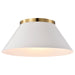 Myhouse Lighting Nuvo Lighting - 60-7421 - Three Light Flush Mount - Dover - White / Vintage Brass