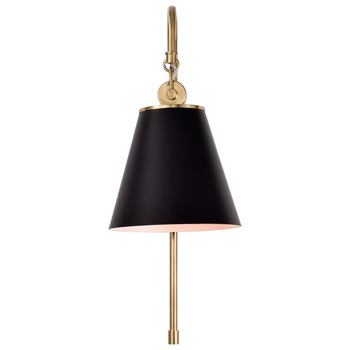 Myhouse Lighting Nuvo Lighting - 60-7445 - One Light Wall Sconce - Dover - Black / Vintage Brass