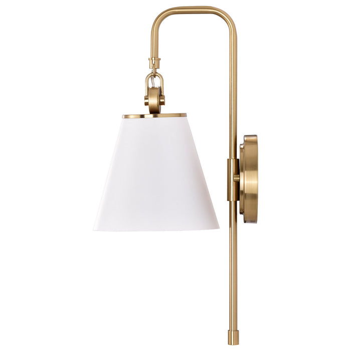 Myhouse Lighting Nuvo Lighting - 60-7446 - One Light Wall Sconce - Dover - White / Vintage Brass