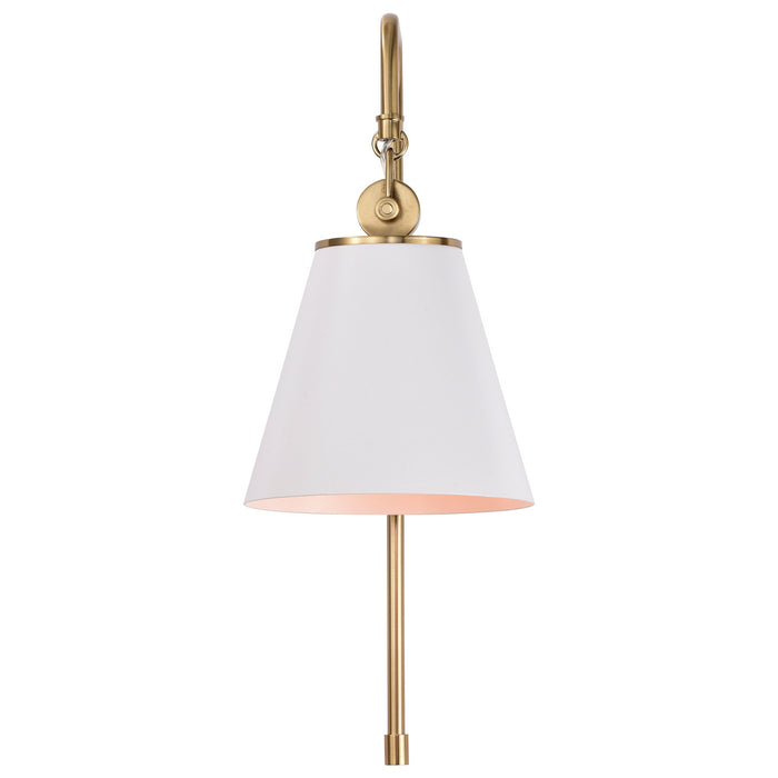 Myhouse Lighting Nuvo Lighting - 60-7446 - One Light Wall Sconce - Dover - White / Vintage Brass