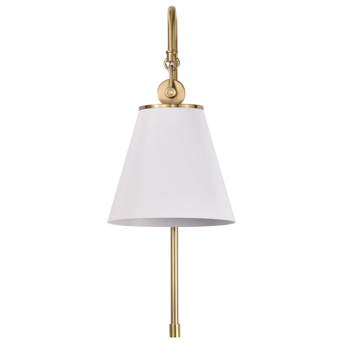 Myhouse Lighting Nuvo Lighting - 60-7446 - One Light Wall Sconce - Dover - White / Vintage Brass