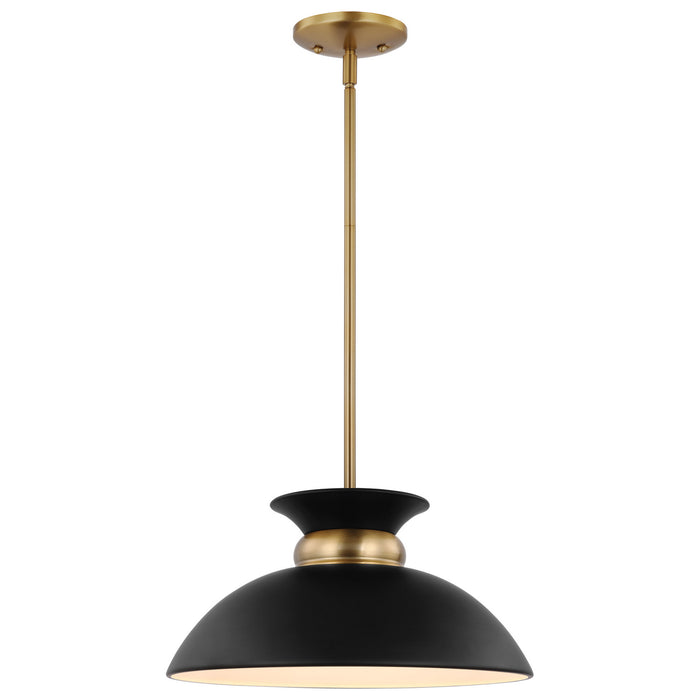 Myhouse Lighting Nuvo Lighting - 60-7460 - One Light Pendant - Perkins - Matte Black / Burnished Brass