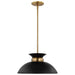 Myhouse Lighting Nuvo Lighting - 60-7460 - One Light Pendant - Perkins - Matte Black / Burnished Brass