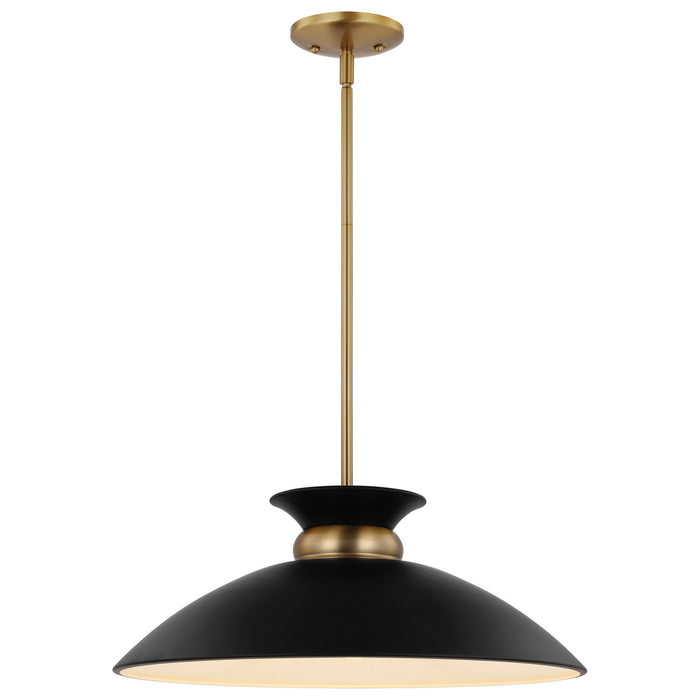 Myhouse Lighting Nuvo Lighting - 60-7461 - One Light Pendant - Perkins - Matte Black / Burnished Brass