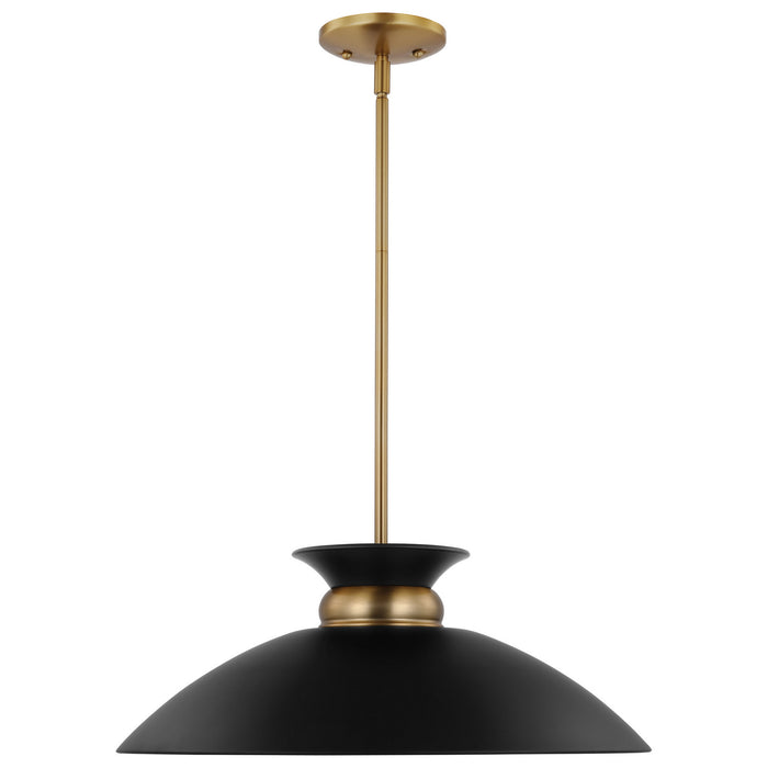 Myhouse Lighting Nuvo Lighting - 60-7461 - One Light Pendant - Perkins - Matte Black / Burnished Brass