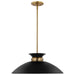 Myhouse Lighting Nuvo Lighting - 60-7461 - One Light Pendant - Perkins - Matte Black / Burnished Brass