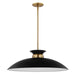 Myhouse Lighting Nuvo Lighting - 60-7462 - One Light Pendant - Perkins - Matte Black / Burnished Brass