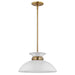 Myhouse Lighting Nuvo Lighting - 60-7463 - One Light Pendant - Perkins - Matte White / Burnished Brass