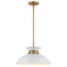 Myhouse Lighting Nuvo Lighting - 60-7463 - One Light Pendant - Perkins - Matte White / Burnished Brass