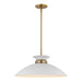 Myhouse Lighting Nuvo Lighting - 60-7464 - One Light Pendant - Perkins - Matte White / Burnished Brass