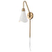 Myhouse Lighting Nuvo Lighting - 60-7468 - One Light Wall Sconce - Tango - Matte White / Burnished Brass