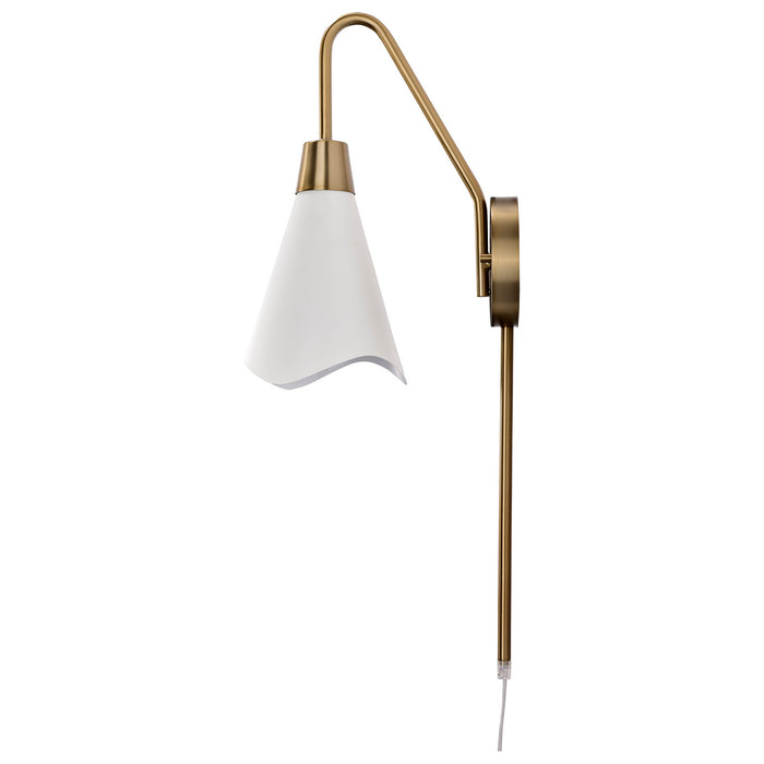 Myhouse Lighting Nuvo Lighting - 60-7468 - One Light Wall Sconce - Tango - Matte White / Burnished Brass