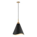 Myhouse Lighting Nuvo Lighting - 60-7470 - One Light Pendant - Tango - Matte Black / Burnished Brass