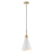 Myhouse Lighting Nuvo Lighting - 60-7471 - One Light Pendant - Tango - Matte White / Burnished Brass