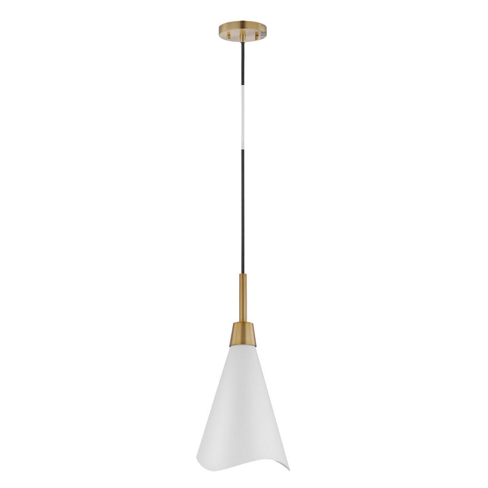 Myhouse Lighting Nuvo Lighting - 60-7471 - One Light Pendant - Tango - Matte White / Burnished Brass