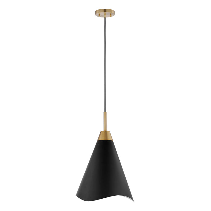 Myhouse Lighting Nuvo Lighting - 60-7473 - One Light Pendant - Tango - Matte Black / Burnished Brass