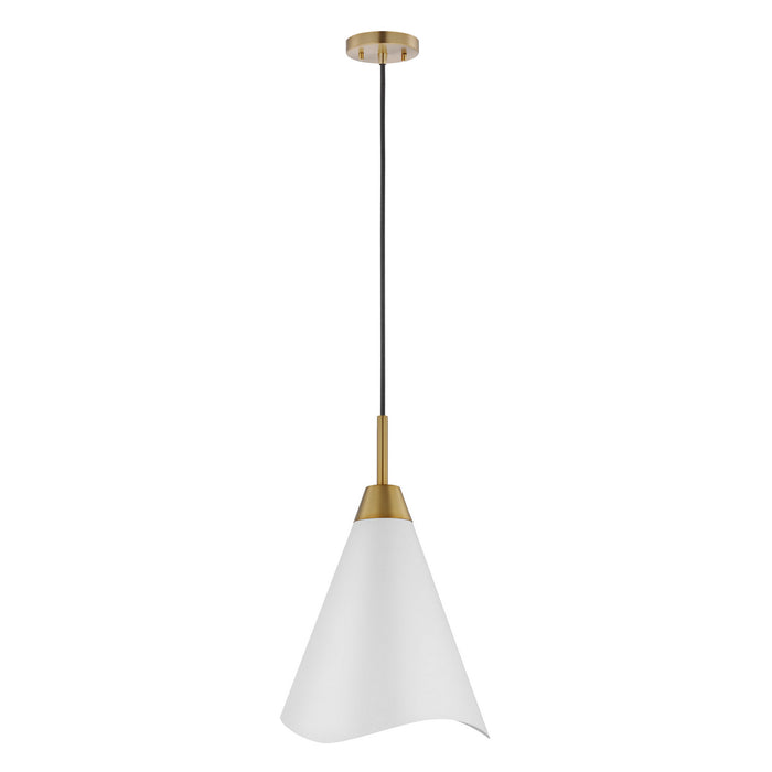 Myhouse Lighting Nuvo Lighting - 60-7474 - One Light Pendant - Tango - Matte White / Burnished Brass