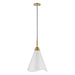 Myhouse Lighting Nuvo Lighting - 60-7474 - One Light Pendant - Tango - Matte White / Burnished Brass