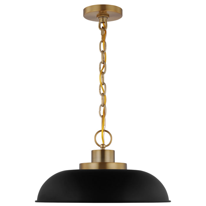 Myhouse Lighting Nuvo Lighting - 60-7481 - One Light Pendant - Colony - Matte Black / Burnished Brass