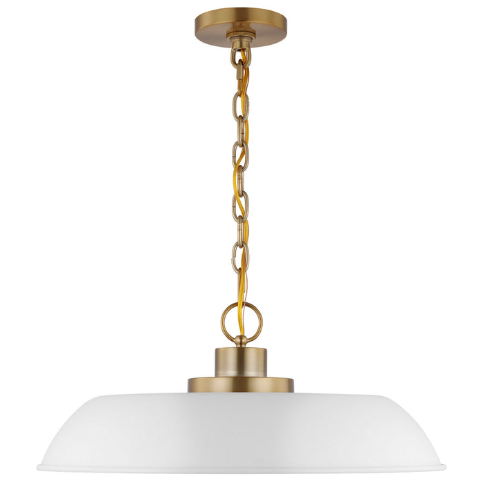 Myhouse Lighting Nuvo Lighting - 60-7483 - One Light Pendant - Colony - Matte White / Burnished Brass