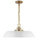 Myhouse Lighting Nuvo Lighting - 60-7483 - One Light Pendant - Colony - Matte White / Burnished Brass