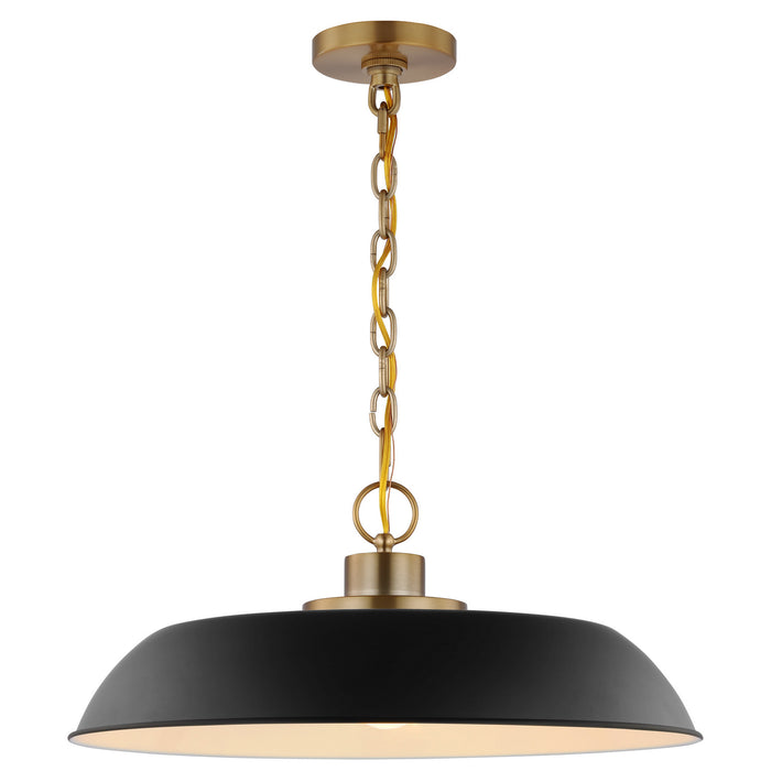 Myhouse Lighting Nuvo Lighting - 60-7484 - One Light Pendant - Colony - Matte Black / Burnished Brass