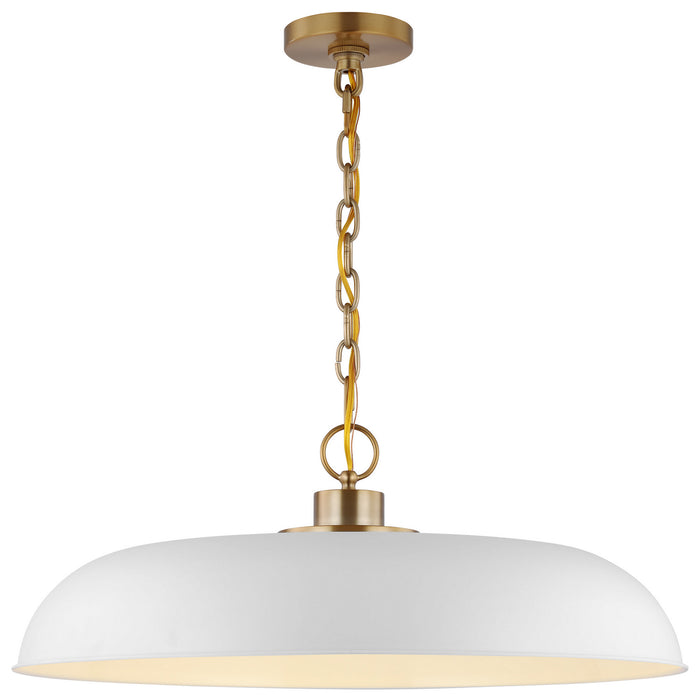 Myhouse Lighting Nuvo Lighting - 60-7486 - One Light Pendant - Colony - Matte White / Burnished Brass