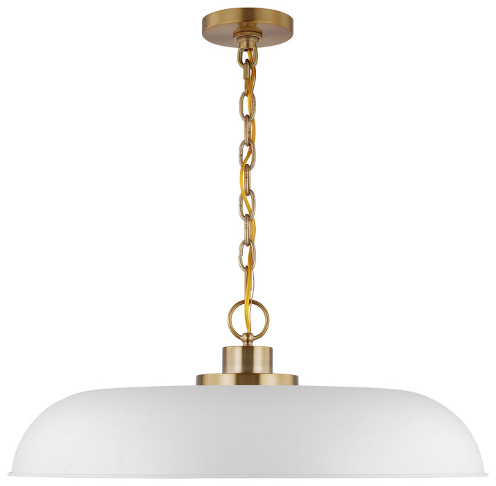 Myhouse Lighting Nuvo Lighting - 60-7486 - One Light Pendant - Colony - Matte White / Burnished Brass