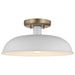 Myhouse Lighting Nuvo Lighting - 60-7490 - One Light Flush Mount - Colony - Matte White / Burnished Brass