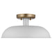 Myhouse Lighting Nuvo Lighting - 60-7490 - One Light Flush Mount - Colony - Matte White / Burnished Brass