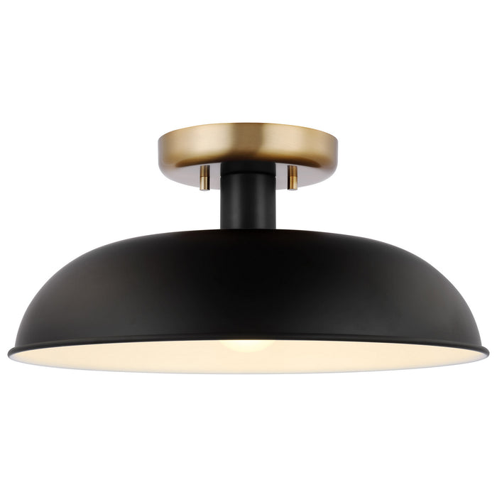 Myhouse Lighting Nuvo Lighting - 60-7491 - One Light Flush Mount - Colony - Matte Black / Burnished Brass