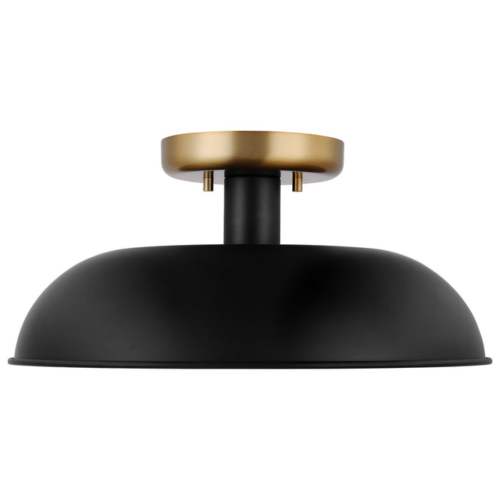 Myhouse Lighting Nuvo Lighting - 60-7491 - One Light Flush Mount - Colony - Matte Black / Burnished Brass