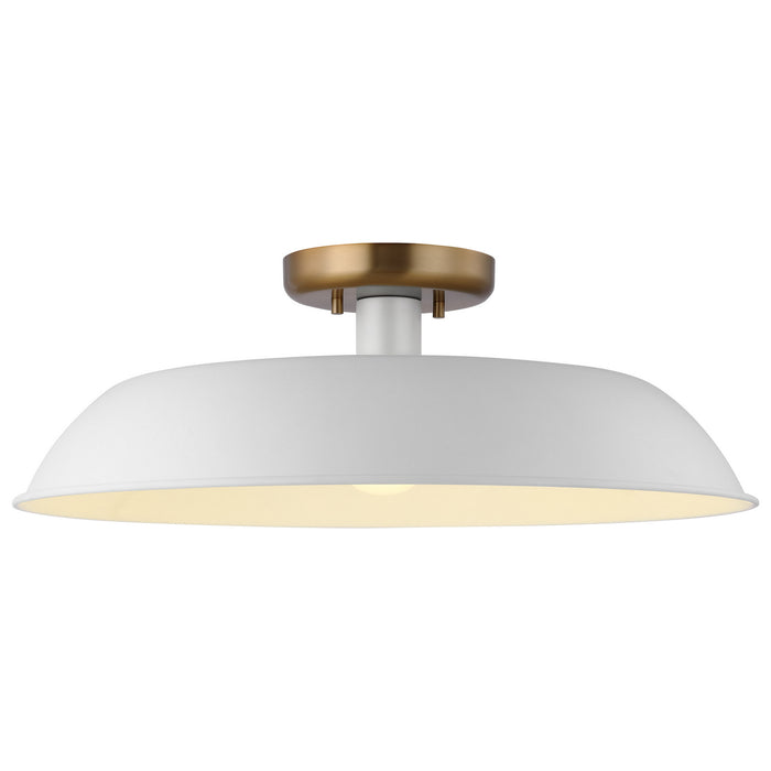 Myhouse Lighting Nuvo Lighting - 60-7493 - One Light Flush Mount - Colony - Matte White / Burnished Brass