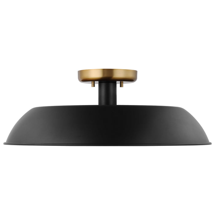 Myhouse Lighting Nuvo Lighting - 60-7494 - One Light Flush Mount - Colony - Matte Black / Burnished Brass