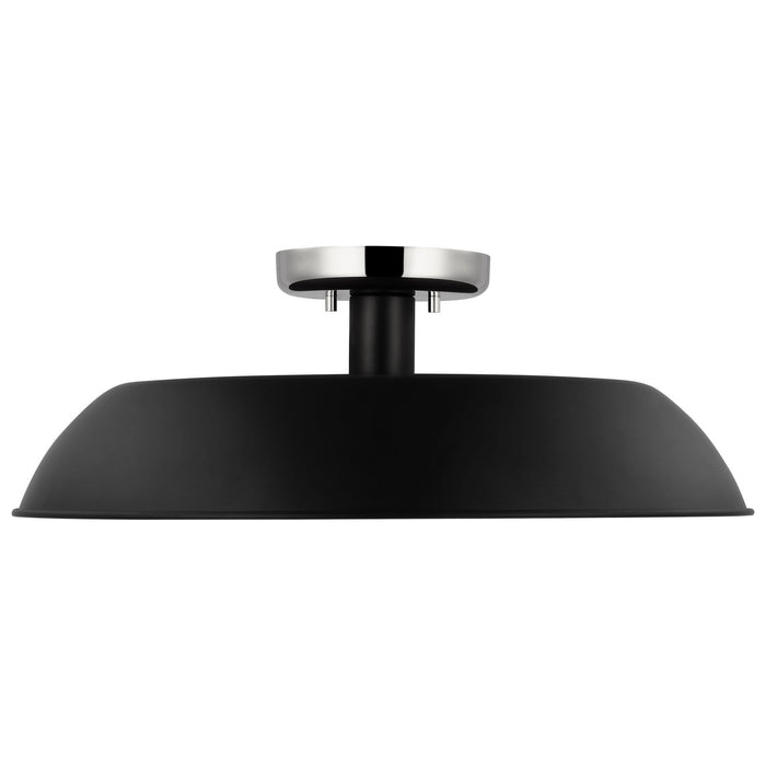 Myhouse Lighting Nuvo Lighting - 60-7495 - One Light Flush Mount - Colony - Matte Black / Polished Nickel