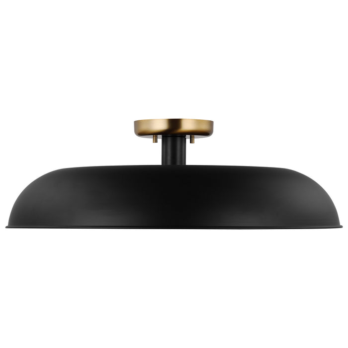 Myhouse Lighting Nuvo Lighting - 60-7497 - One Light Flush Mount - Colony - Matte Black / Burnished Brass