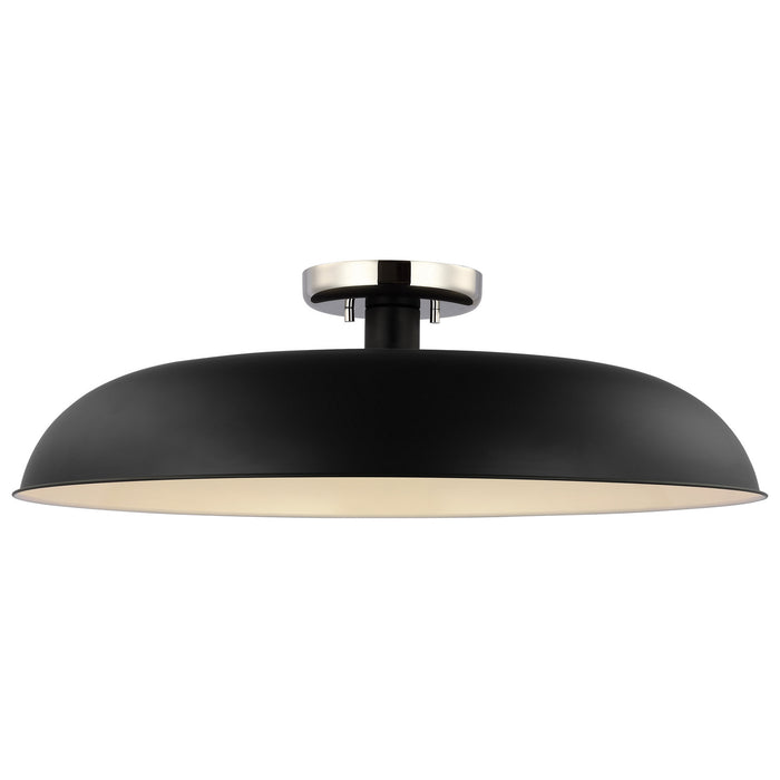 Myhouse Lighting Nuvo Lighting - 60-7498 - One Light Flush Mount - Colony - Matte Black / Polished Nickel