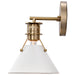 Myhouse Lighting Nuvo Lighting - 60-7520 - One Light Wall Sconce - Outpost - Matte White / Burnished Brass