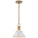 Myhouse Lighting Nuvo Lighting - 60-7522 - One Light Pendant - Outpost - Matte White / Burnished Brass