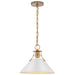 Myhouse Lighting Nuvo Lighting - 60-7524 - One Light Pendant - Outpost - Matte White / Burnished Brass