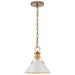 Myhouse Lighting Nuvo Lighting - 60-7526 - One Light Pendant - Outpost - Matte White / Burnished Brass