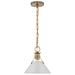 Myhouse Lighting Nuvo Lighting - 60-7526 - One Light Pendant - Outpost - Matte White / Burnished Brass