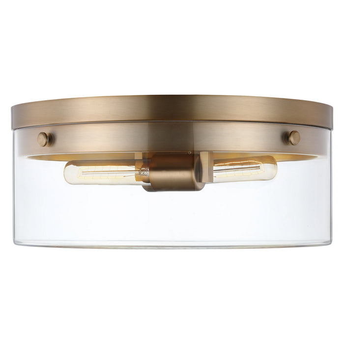 Myhouse Lighting Nuvo Lighting - 60-7536 - Two Light Flush Mount - Intersection - Burnished Brass