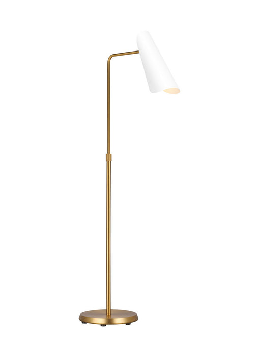 Myhouse Lighting Visual Comfort Studio - AET1001BBSMWT1 - One Light Floor Lamp - Tresa - Matte White and Burnished Brass