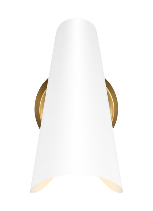 Myhouse Lighting Visual Comfort Studio - AEW1001BBSMWT - One Light Wall Sconce - Tresa - Matte White and Burnished Brass